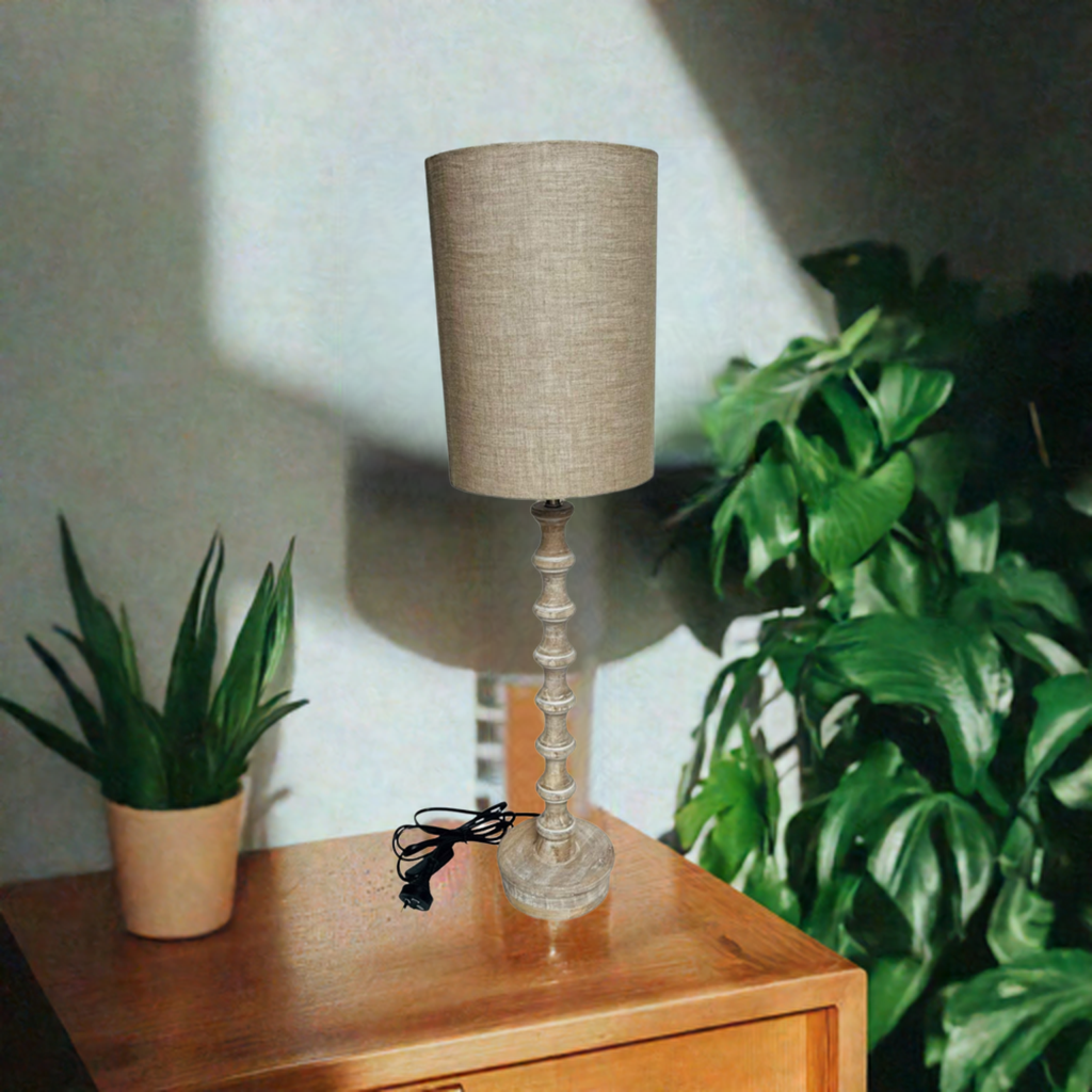 Hand-crafted Minimalistic Wooden Lamp with Shade