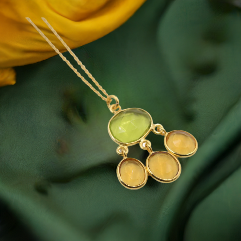 18 k Gold plated drop necklace