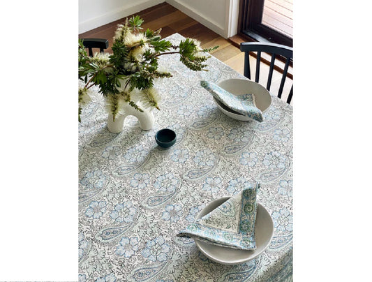 Block Print Paisley Large Tablecloth