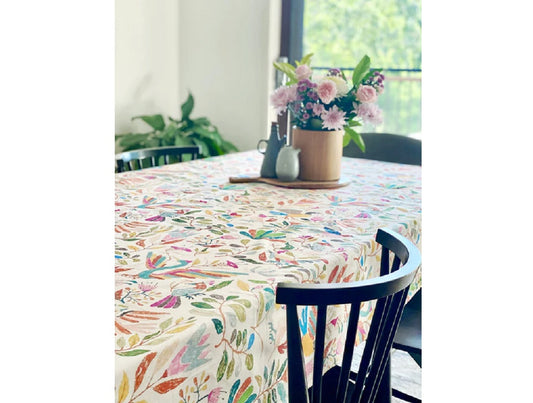 Digital Bird Design Cotton Tablecloth