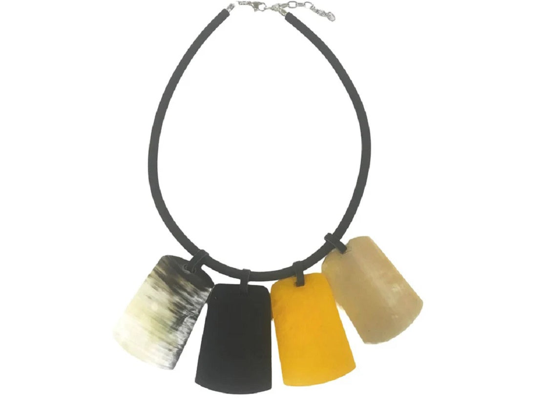 Horn and Resin Choker Necklace