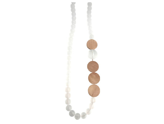Acrylic & Wood, Beaded, Circle Necklace