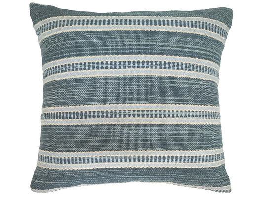 Blue/white woven cushion