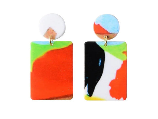 Multi Coloured resin earrings
