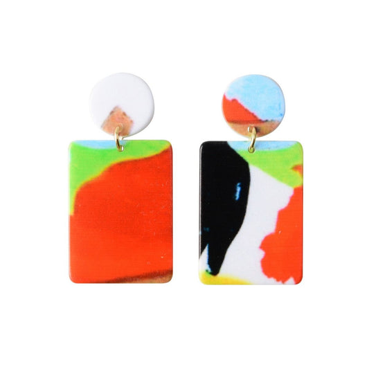 Multi Coloured resin earrings