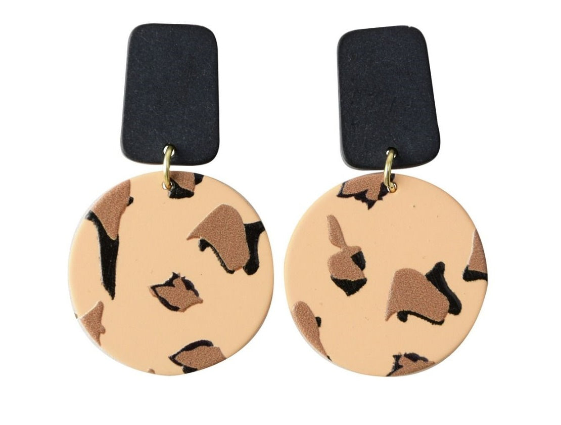 Black & Leopard Print Earrings