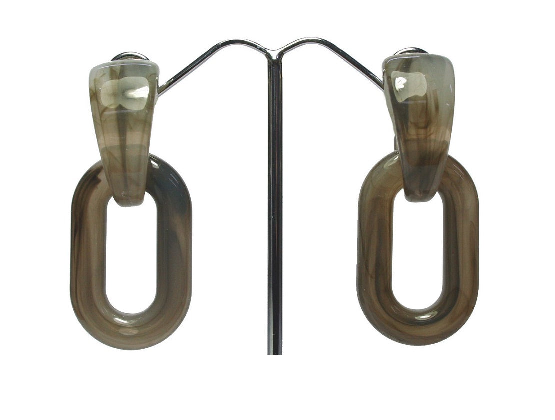 Grey Link Earrings