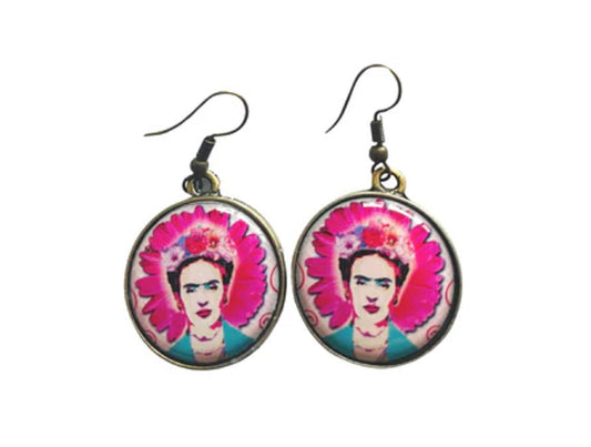 Frida Pink Flower Earrings