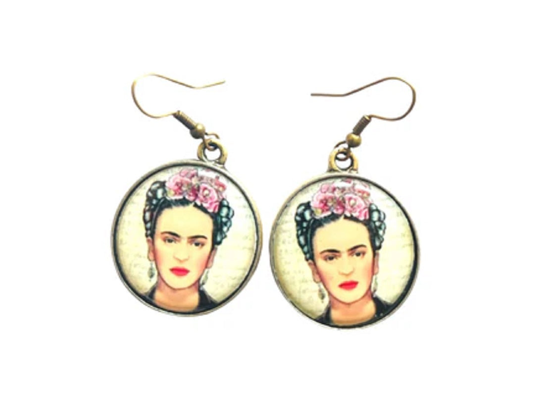 Frida Beige Background Earrings