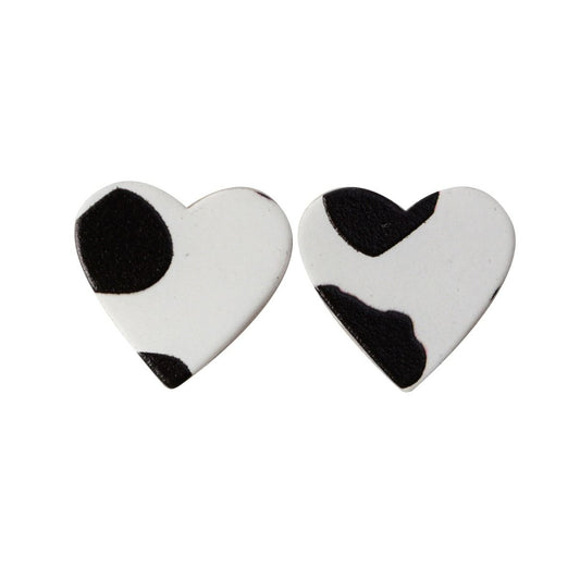 Black/white resin heart E/R