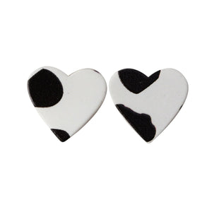 Black/white resin heart E/R