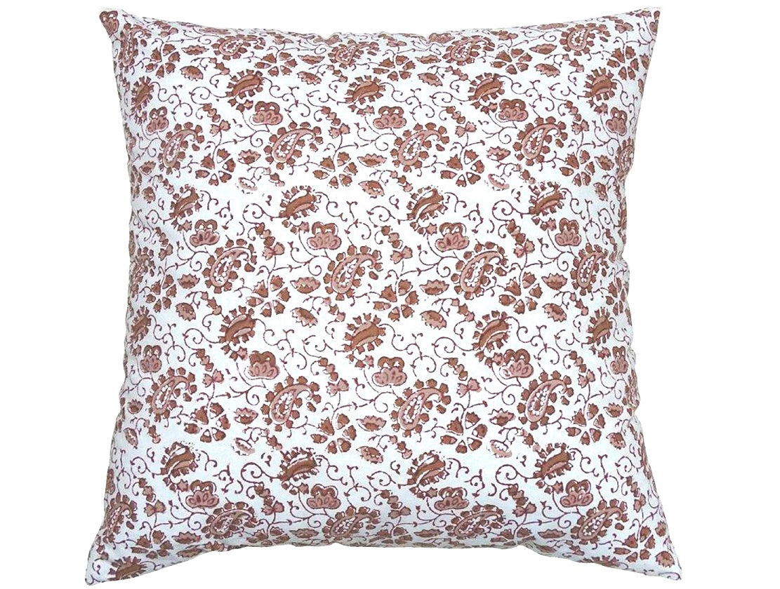 Maroon floral cotton cushion