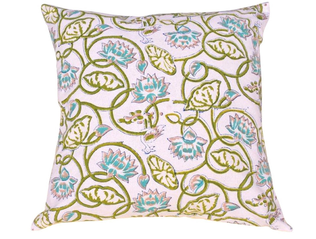 Jade/beige cushion