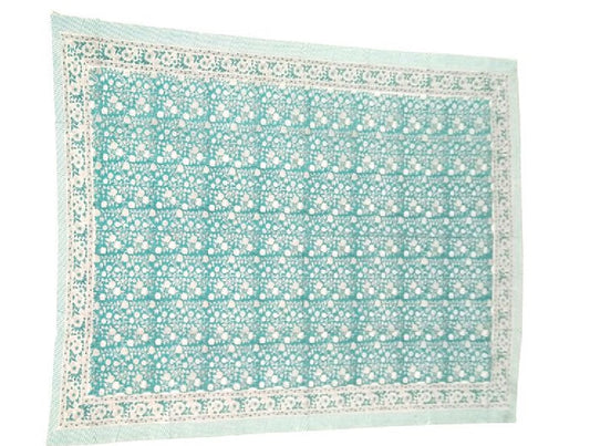 Large Rectangular Block Print Tablecloth