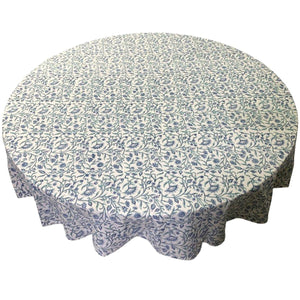 Large Round Tablecloth Block Print