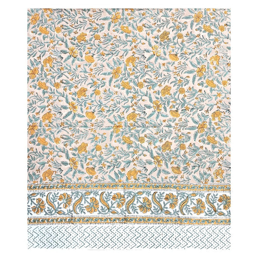 Large Rectangular Block Print Tablecloth