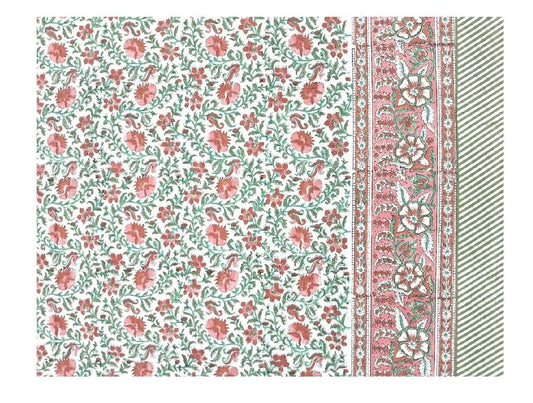 Large Rectangular Floral Print Tablecloth