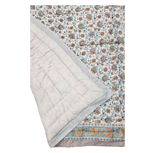Reversible cotton quilted bedcover
