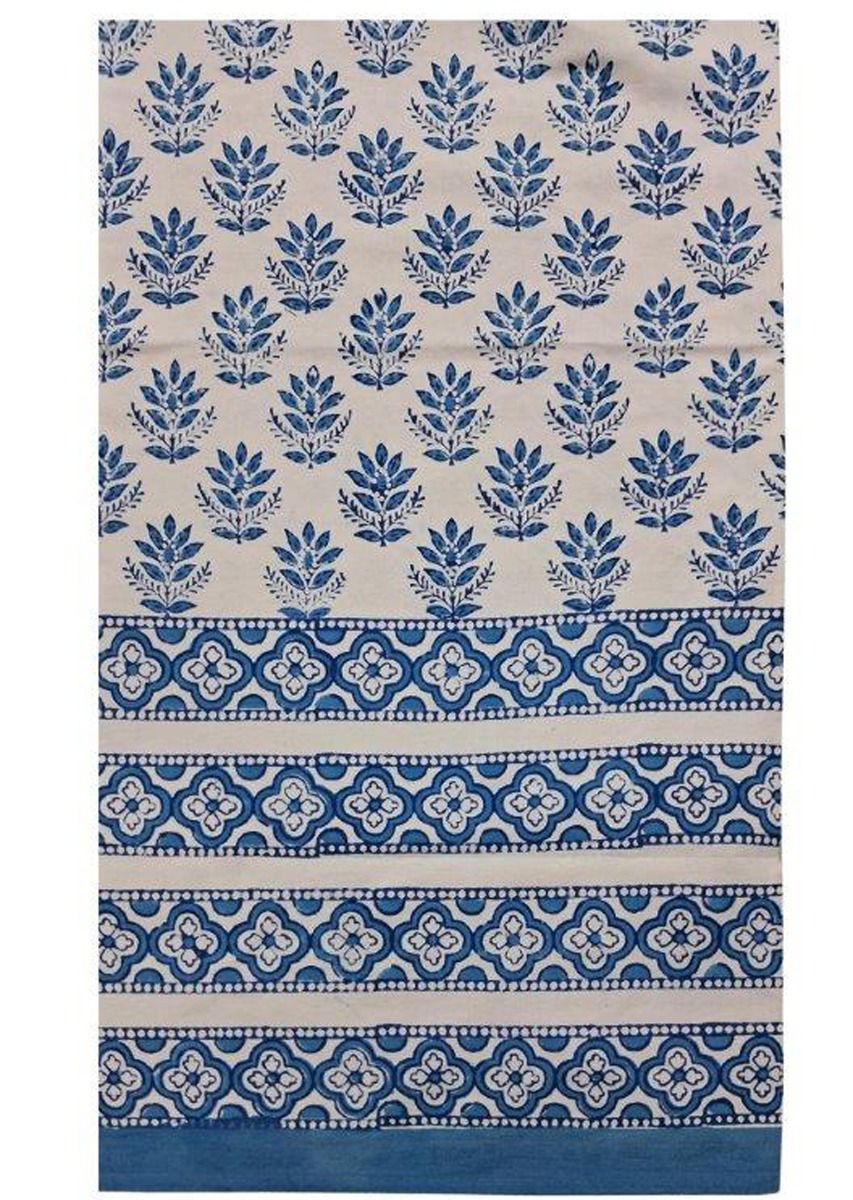 Block Print Blue & White Tablecloth