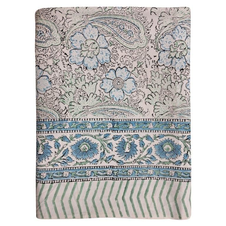 Block Print Paisley Tablecloth