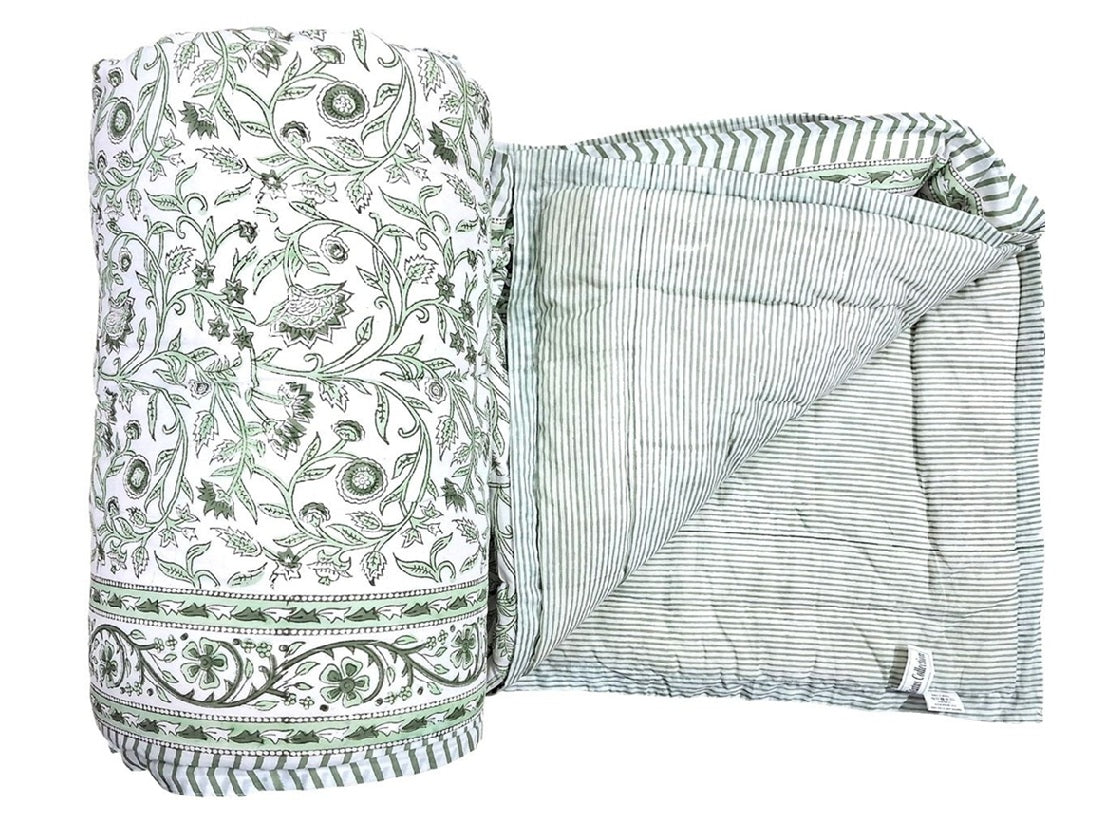 Milky Fern Traditional Block-Print Quilt