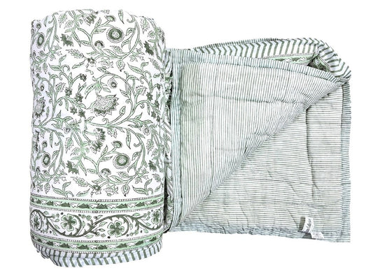 Milky Fern Traditional Block-Print Quilt