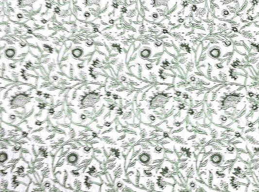 Milky Fern Traditional Block-Print Throw Blanket