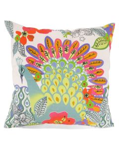 Bright peacock cushion