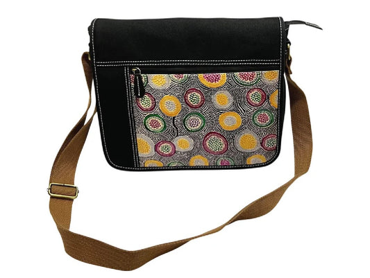 Black Leather and Canvas Bag