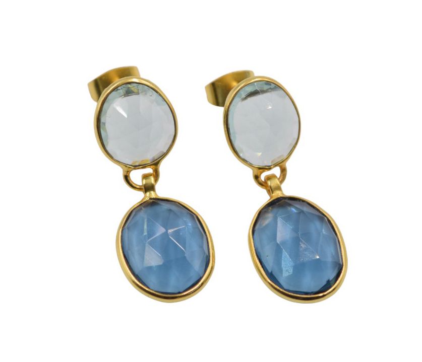 18 k Gold plated drop E/R amazonite/kyanite