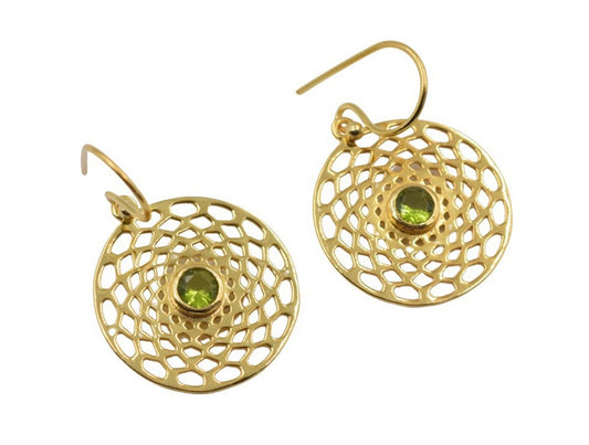 18 K Gold plated Earring peridot