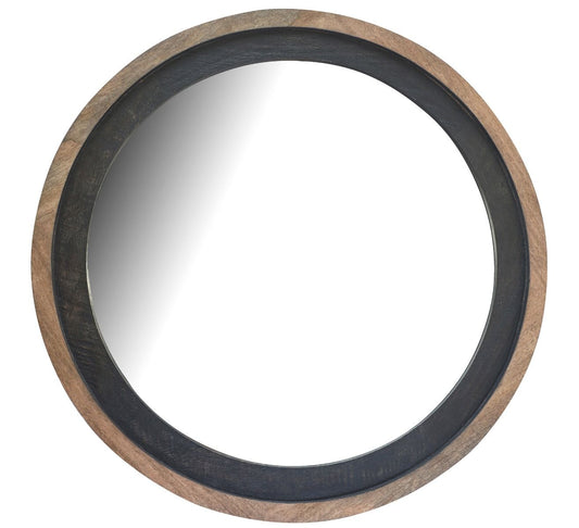 Hand crafted, Black Brushed Wooden Mirror - Sale!