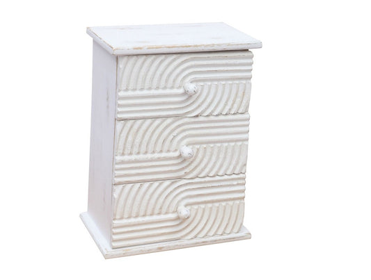 Wooden carved box with drawers