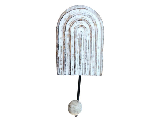 Whitewashed Wooden Rainbow Wall Hook