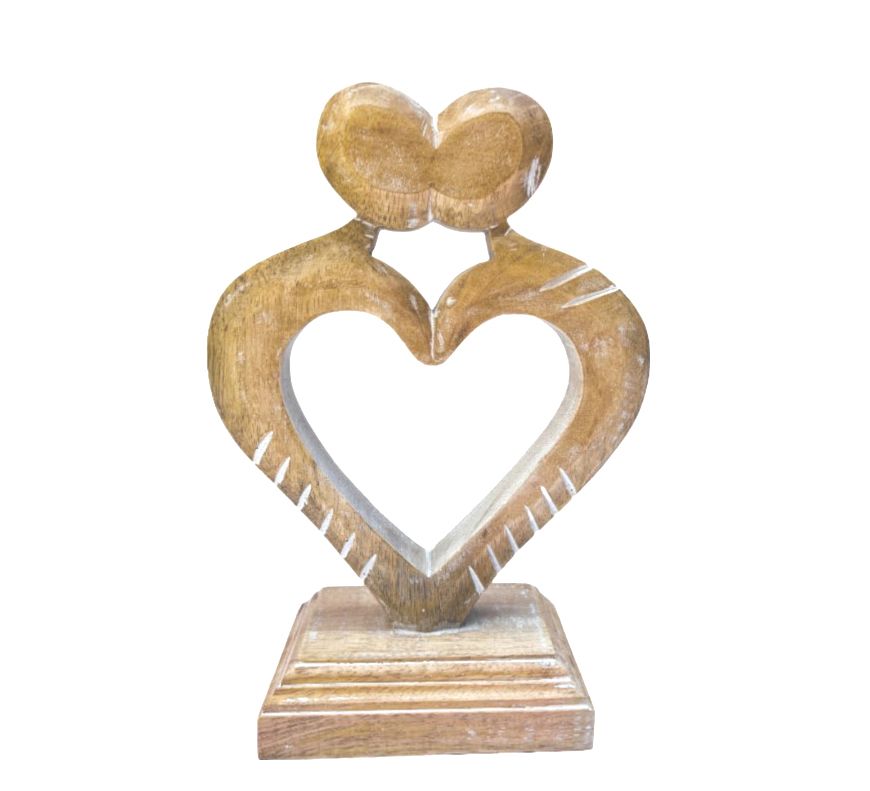 Wooden Heart on Stand