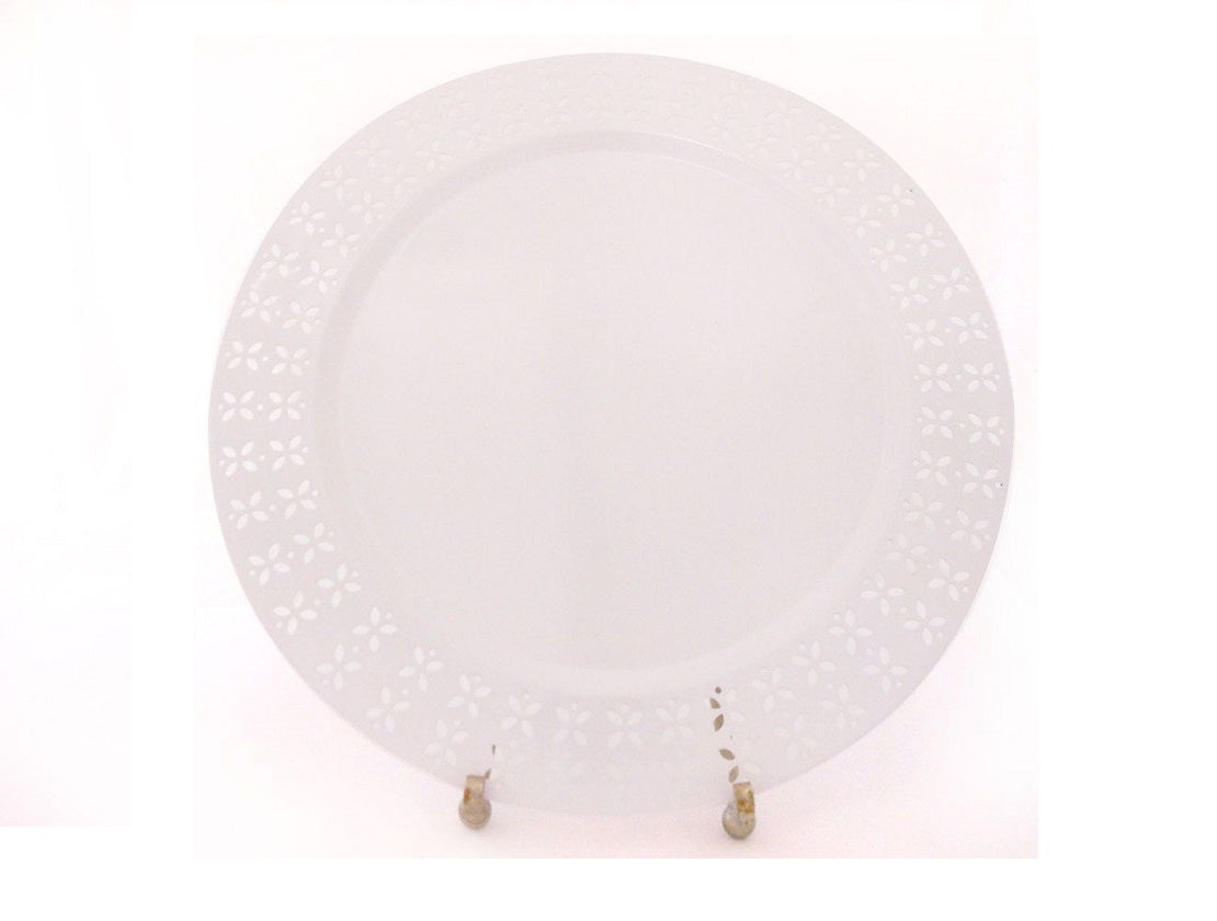 Metal plate cutout edge white 41 cm