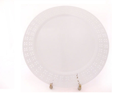 Metal plate cutout edge white 41 cm
