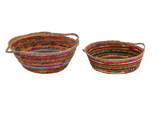 Set of 2 Woven Chindi Baskets
