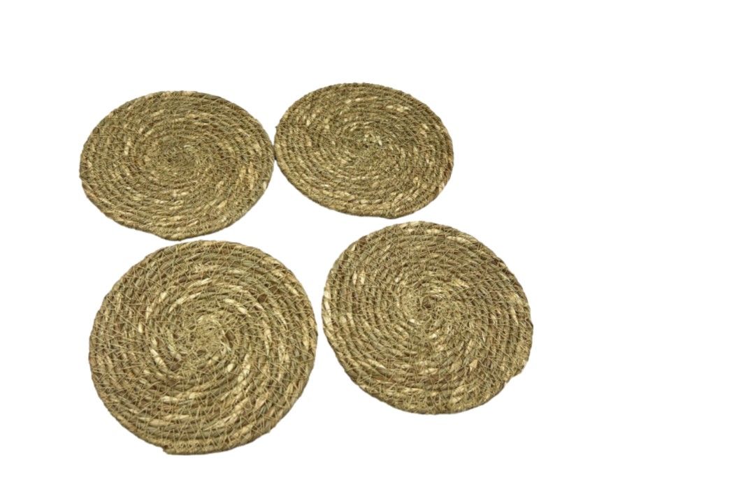 Set of 4 Natural Woven Coasters