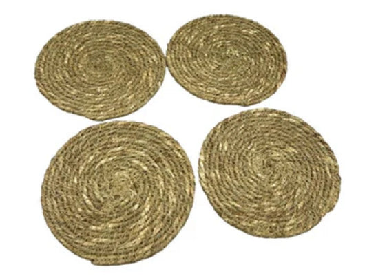 Set of 4 Natural Woven Coasters