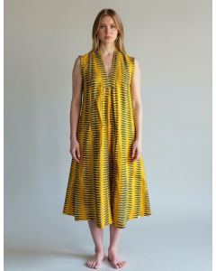 Marsha Sleeveless Dress in Golden Turmeric - L/XL