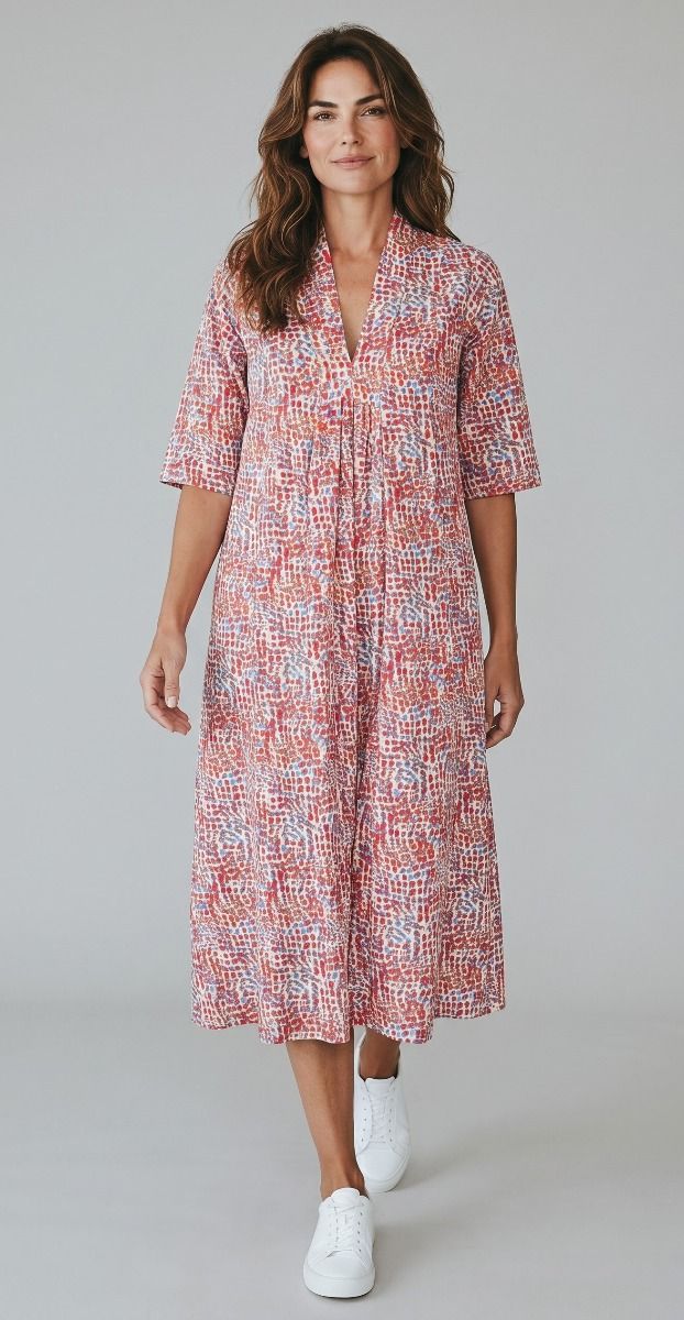 The Marsha Sleeved Pointillism Dress – L/XL