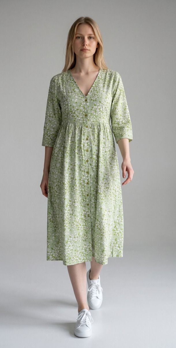 The Zen Dress in Sage Jasmine - S/M