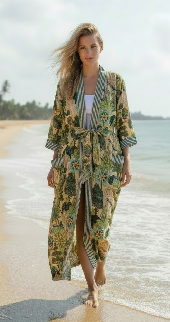 The Sunder Greenery Kimono Robe