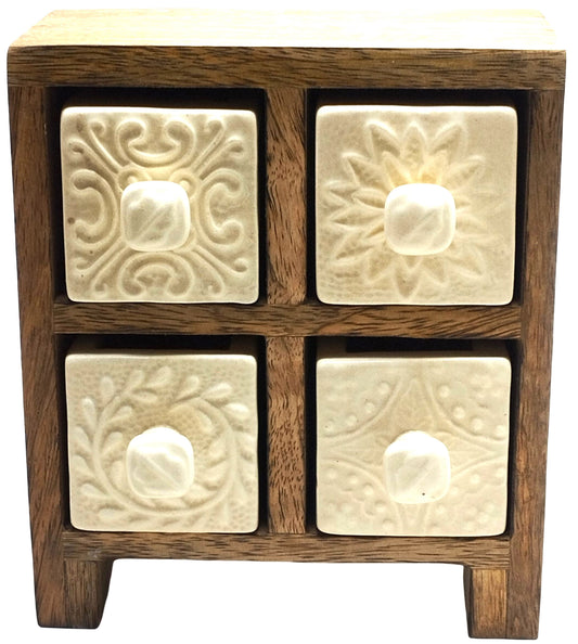Artisan Embossed 4 Drawer Mini Chest