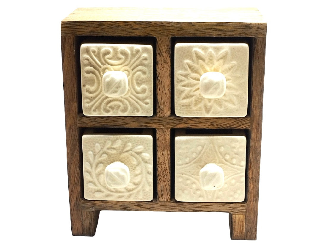 Artisan Embossed 4 Drawer Mini Chest
