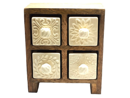 Artisan Embossed 4 Drawer Mini Chest