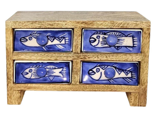 4 drawer fish design box