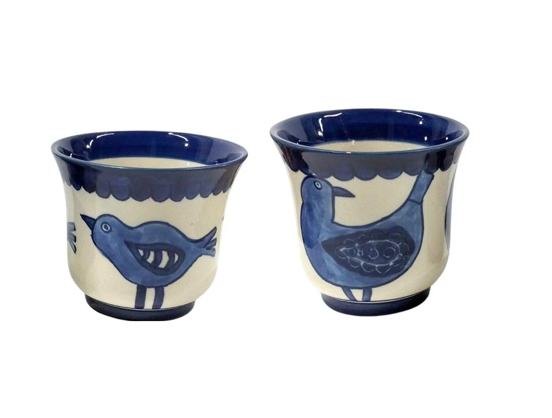 Set of 2 bird design planters