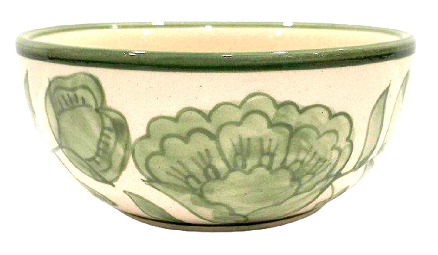 Green Floral Nut Bowl